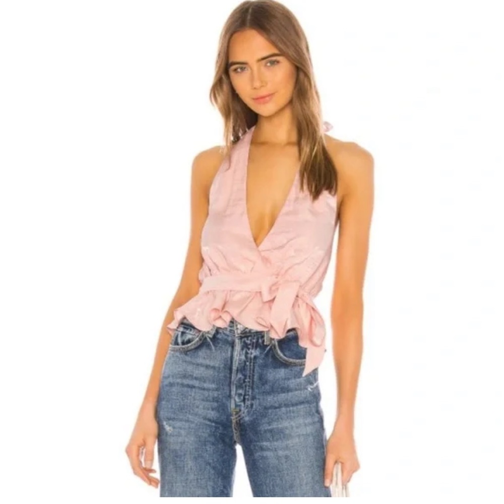 Majorelle Theodore pink cloud peplum top revolve
